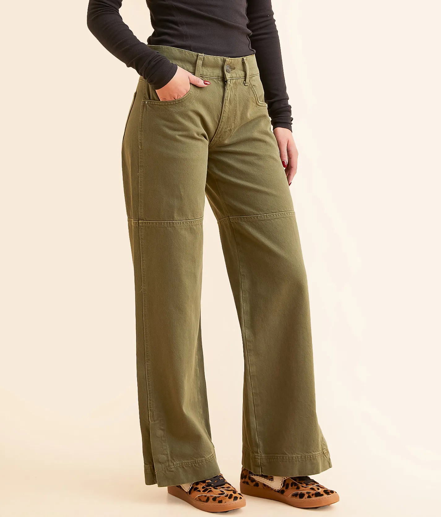 Bottoms|Jeans | Free People Benji Relaxed Wide Leg Jean Army