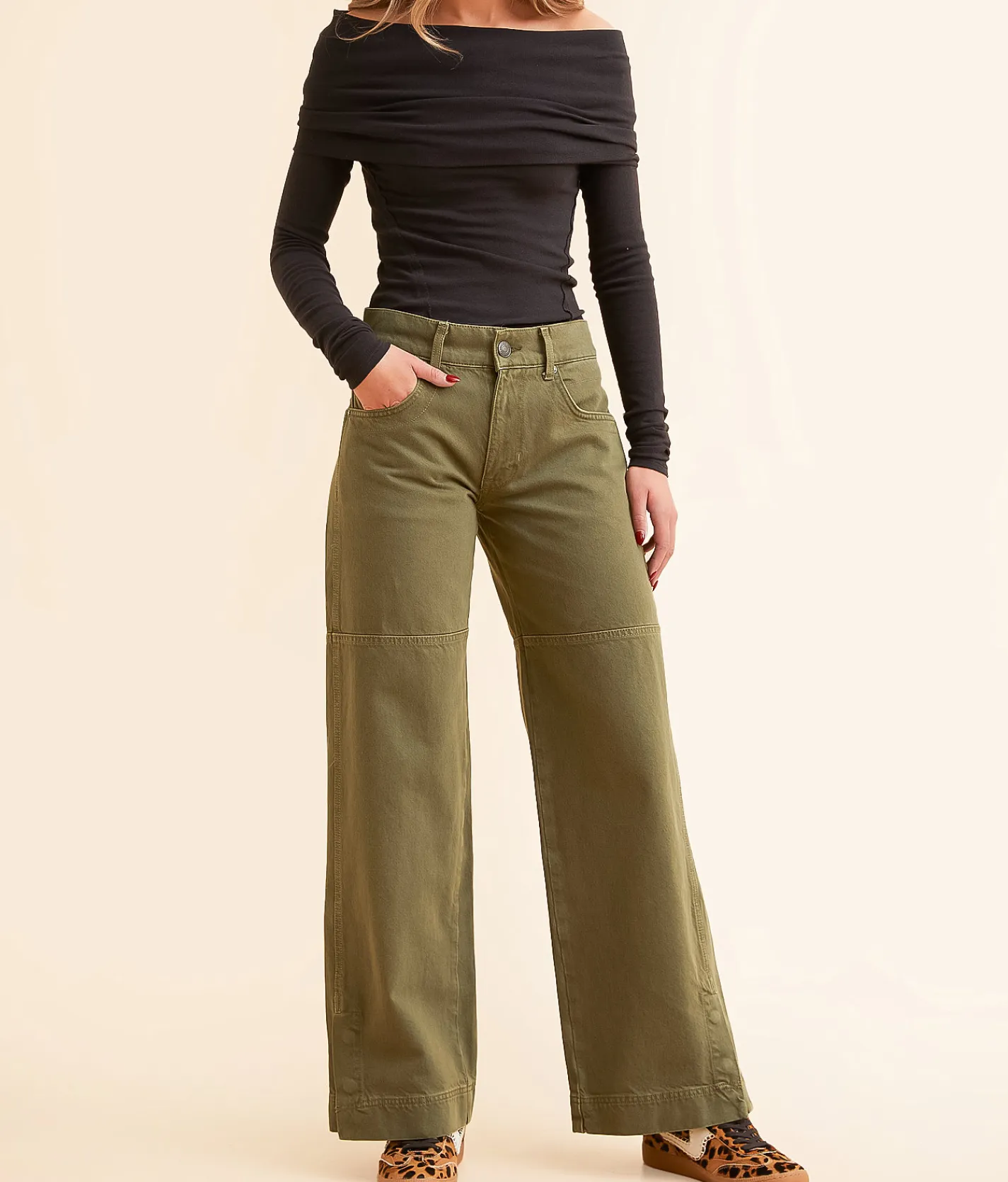 Bottoms|Jeans | Free People Benji Relaxed Wide Leg Jean Army