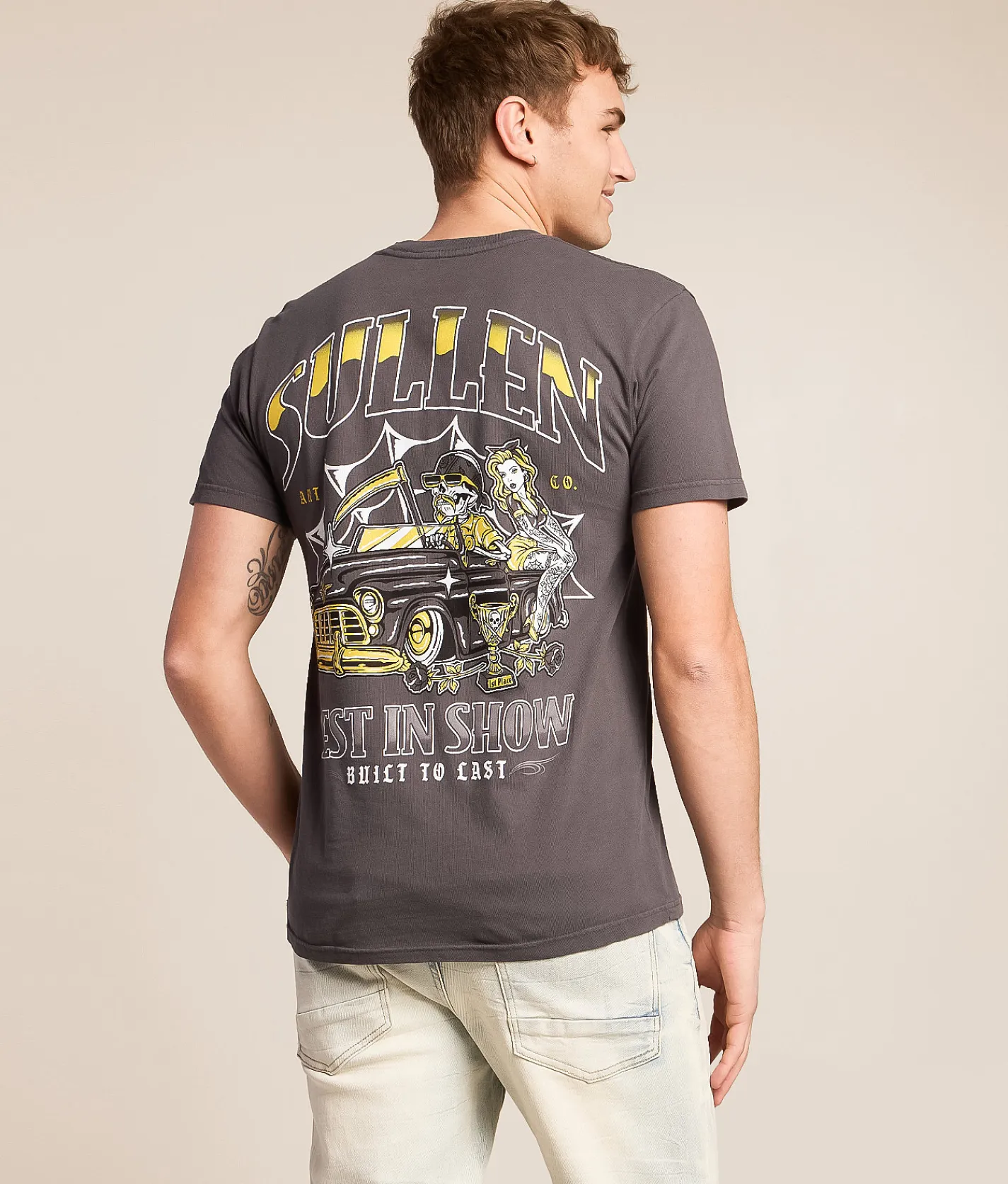 Tops|Graphic T-Shirts | Sullen Best In Show T-Shirt Grey Pinstripe