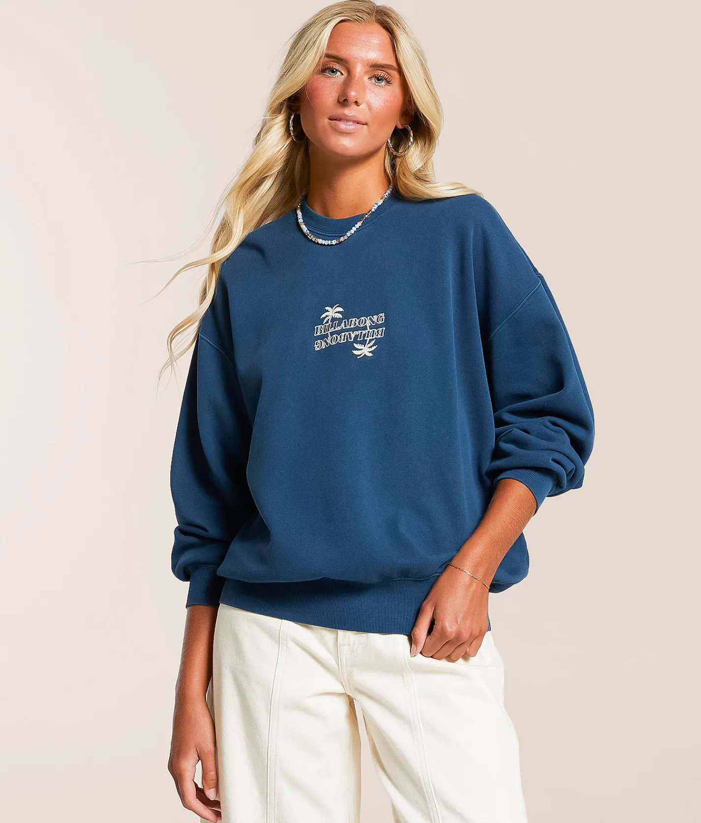 Billabong Best Wishes Oversized Pullover Navy Outlet