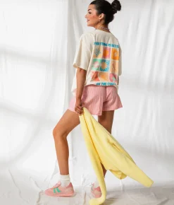 Tops | 33 Coastal Better On The Coast Oversized T-Shirt Cream