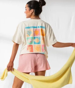 Tops | 33 Coastal Better On The Coast Oversized T-Shirt Cream