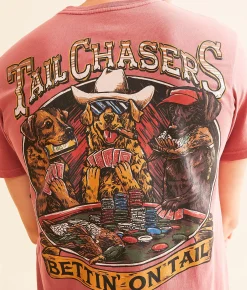 Graphic T-Shirts | Tail Chasers Club Bettin' On Tail T-Shirt Crimson Pigment Due