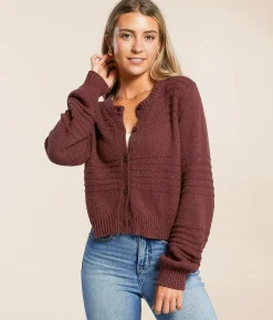 Tops | Z Supply Between The Lines Cropped Cardigan Sweater Sandalwood