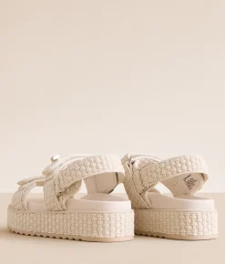 Shoes | Steve Madden Bigmona Flatform Sandal Bone Woven
