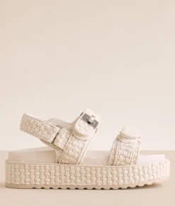 Shoes | Steve Madden Bigmona Flatform Sandal Bone Woven