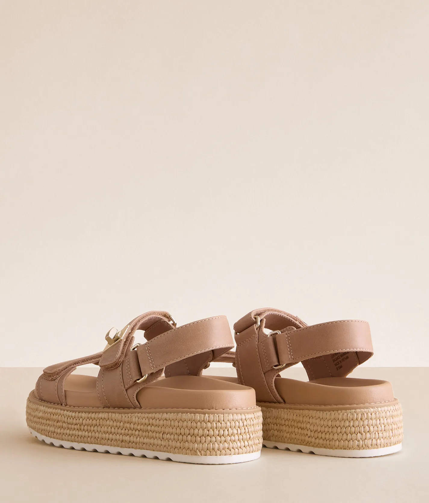 Steve Madden Bigmona Leather Flatform Sandal Natural Leather New