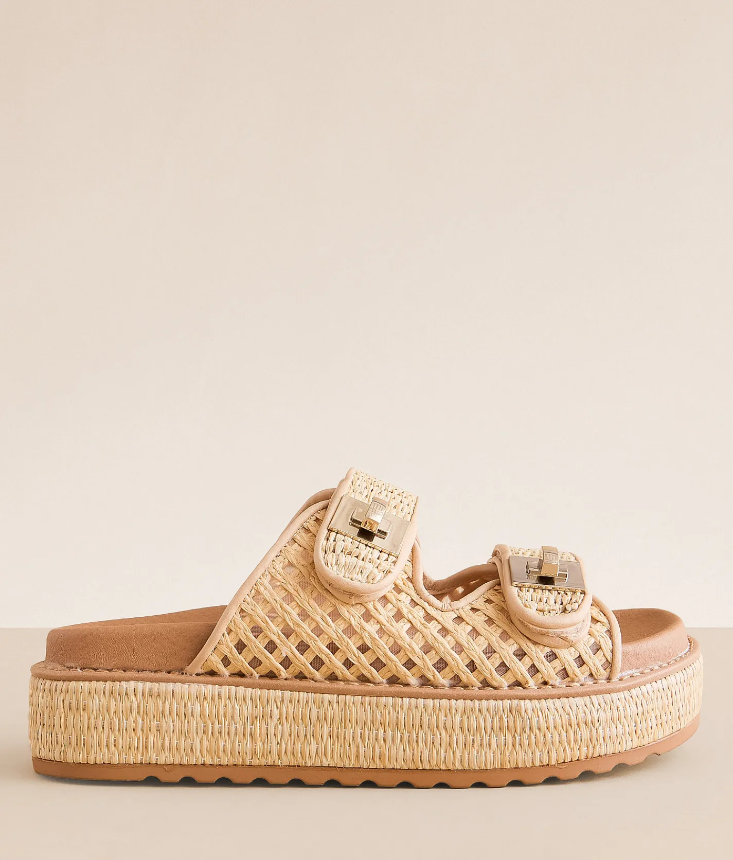 Shoes | Steve Madden Bigshmona Raffia Sandal Natural Raffia