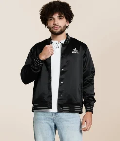 Coats & Jackets | Hooey Big Sky Satin Bomber Jacket Black