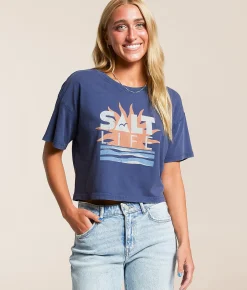 Salt Life Big Sun Cropped T-Shirt Indigo