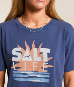 Salt Life Big Sun Cropped T-Shirt Indigo