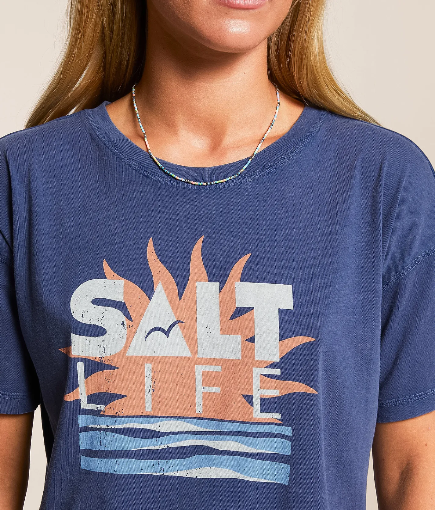Salt Life Big Sun Cropped T-Shirt Indigo