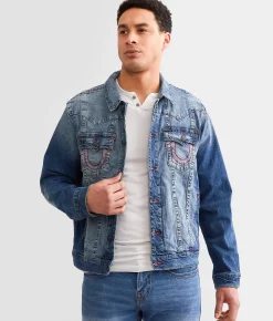 True Religion Big T Jimmy Stretch Denim Jacket Bond St Medium Wash Clearance