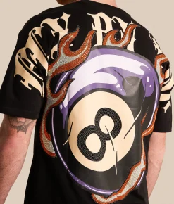 Tops|Graphic T-Shirts | FLY by Popularity Billiard Ball Oversized T-Shirt Black