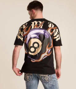 Tops|Graphic T-Shirts | FLY by Popularity Billiard Ball Oversized T-Shirt Black