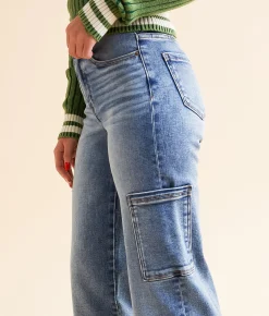 Jeans|Bottoms | BKE Billie Cargo Wide Leg Stretch Jean Loomis