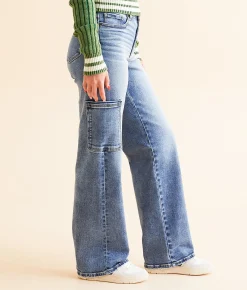Jeans|Bottoms | BKE Billie Cargo Wide Leg Stretch Jean Loomis