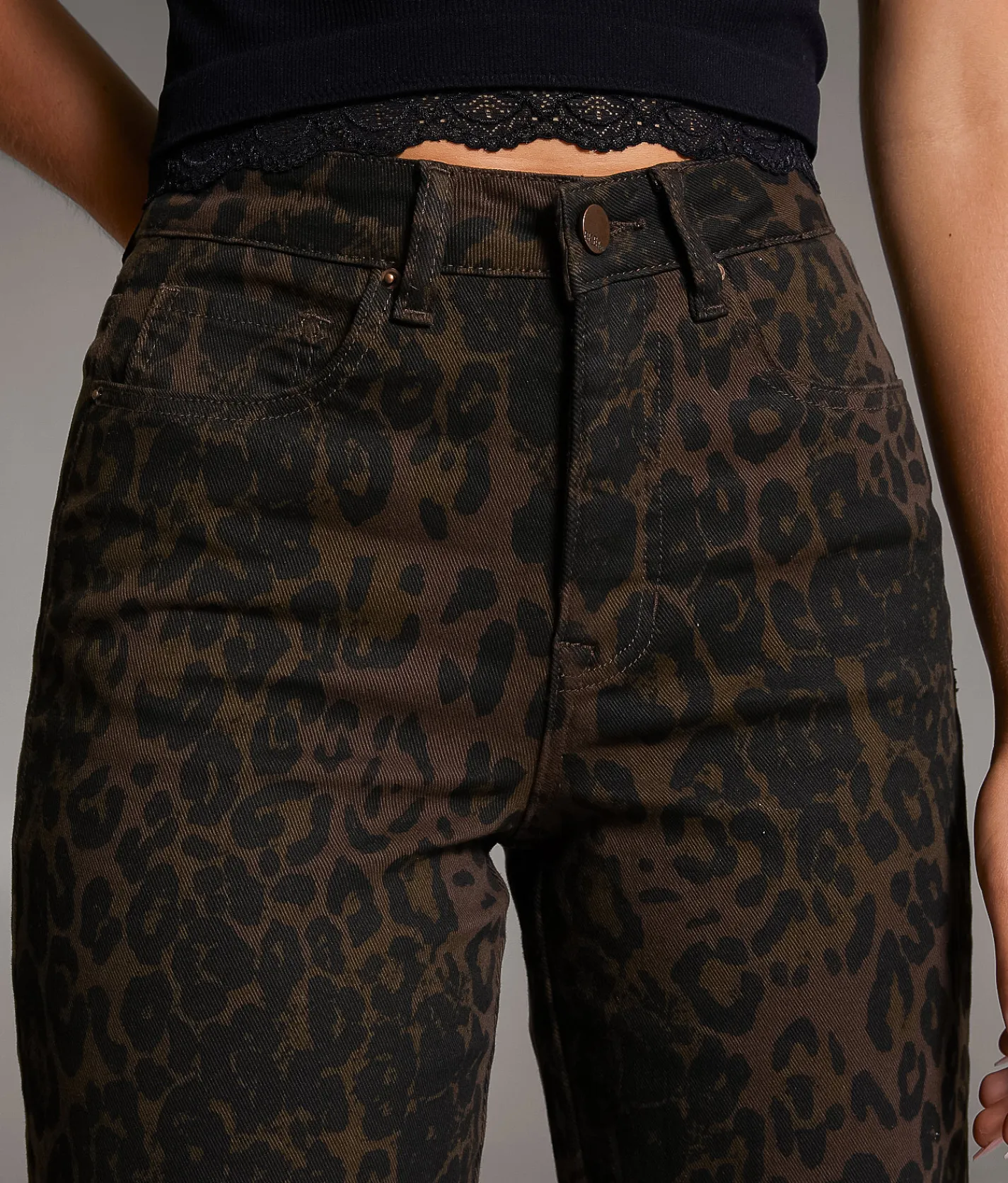 BKE Billie Wide Leg Stretch Jean Cheetah Outlet