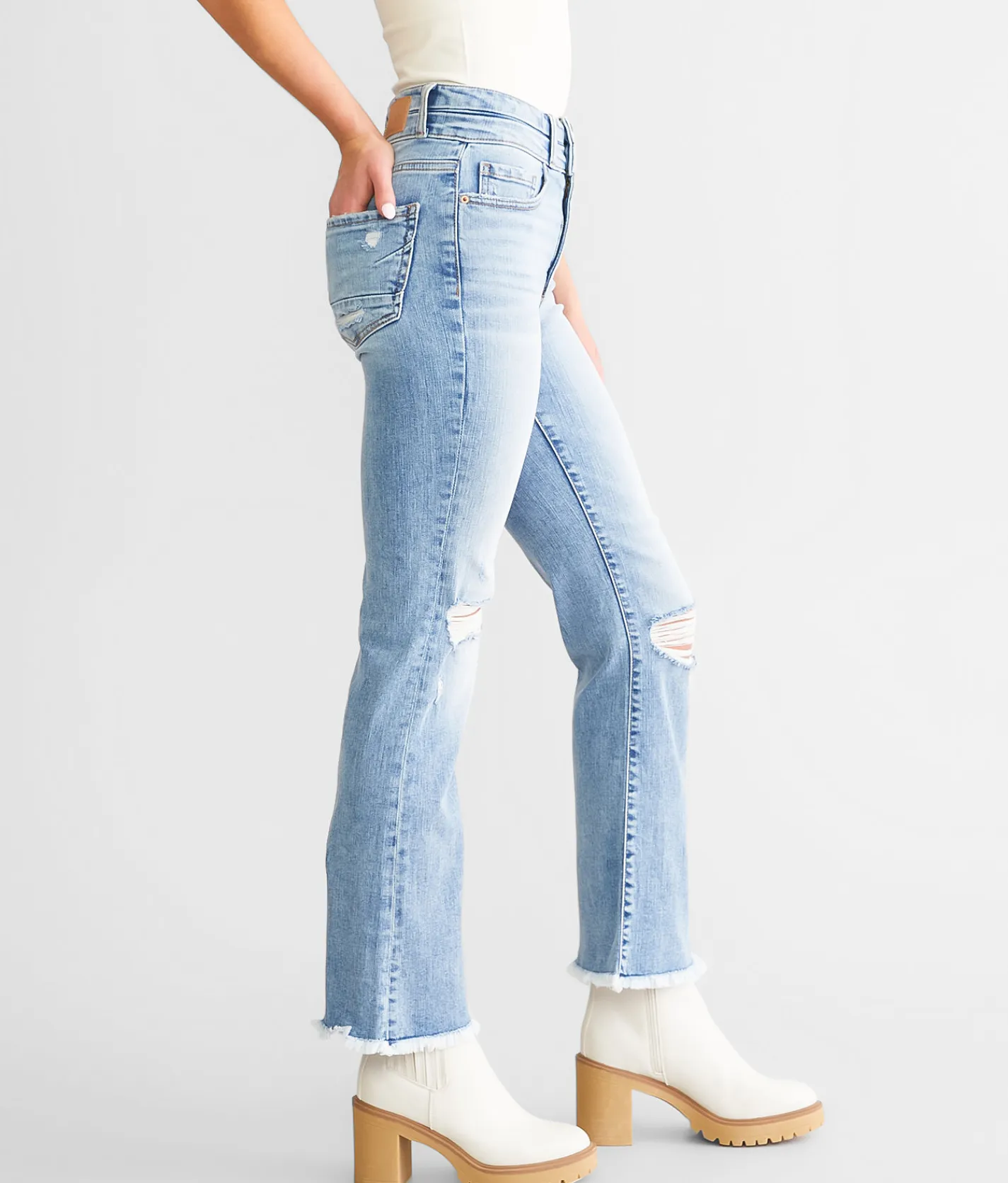 BKE Billie Cropped Flare Stretch Jean Flinn 4