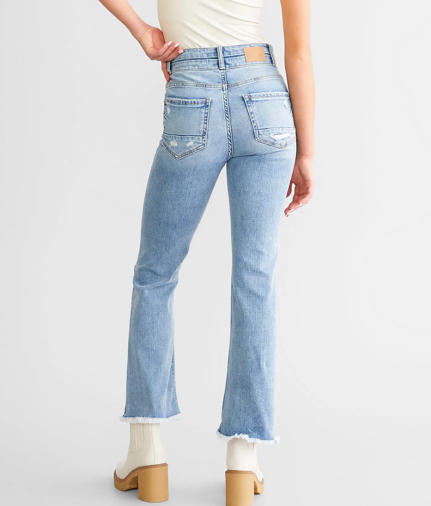 BKE Billie Cropped Flare Stretch Jean Flinn 4