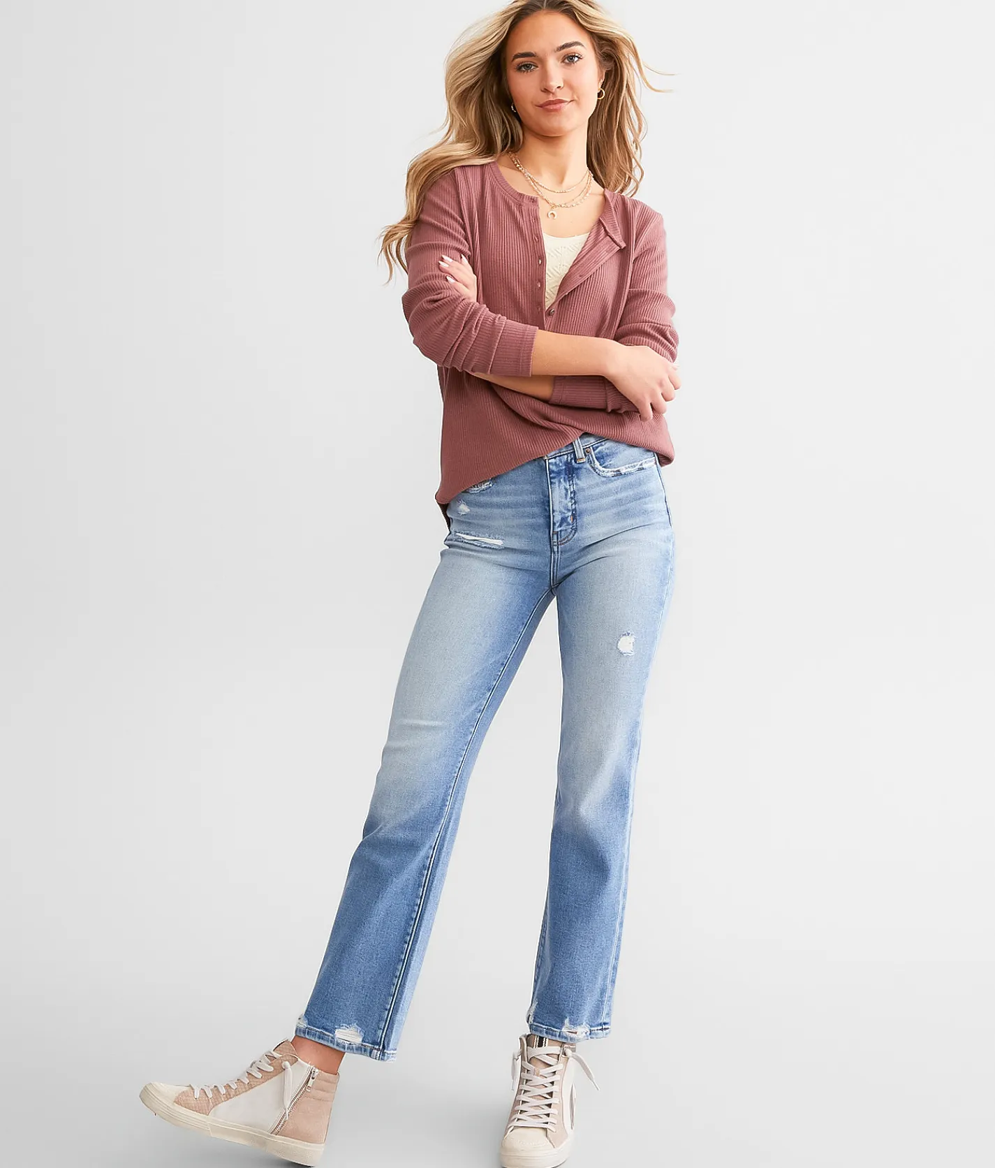 Jeans|Bottoms | BKE Billie Cropped Straight Stretch Jean Hendren