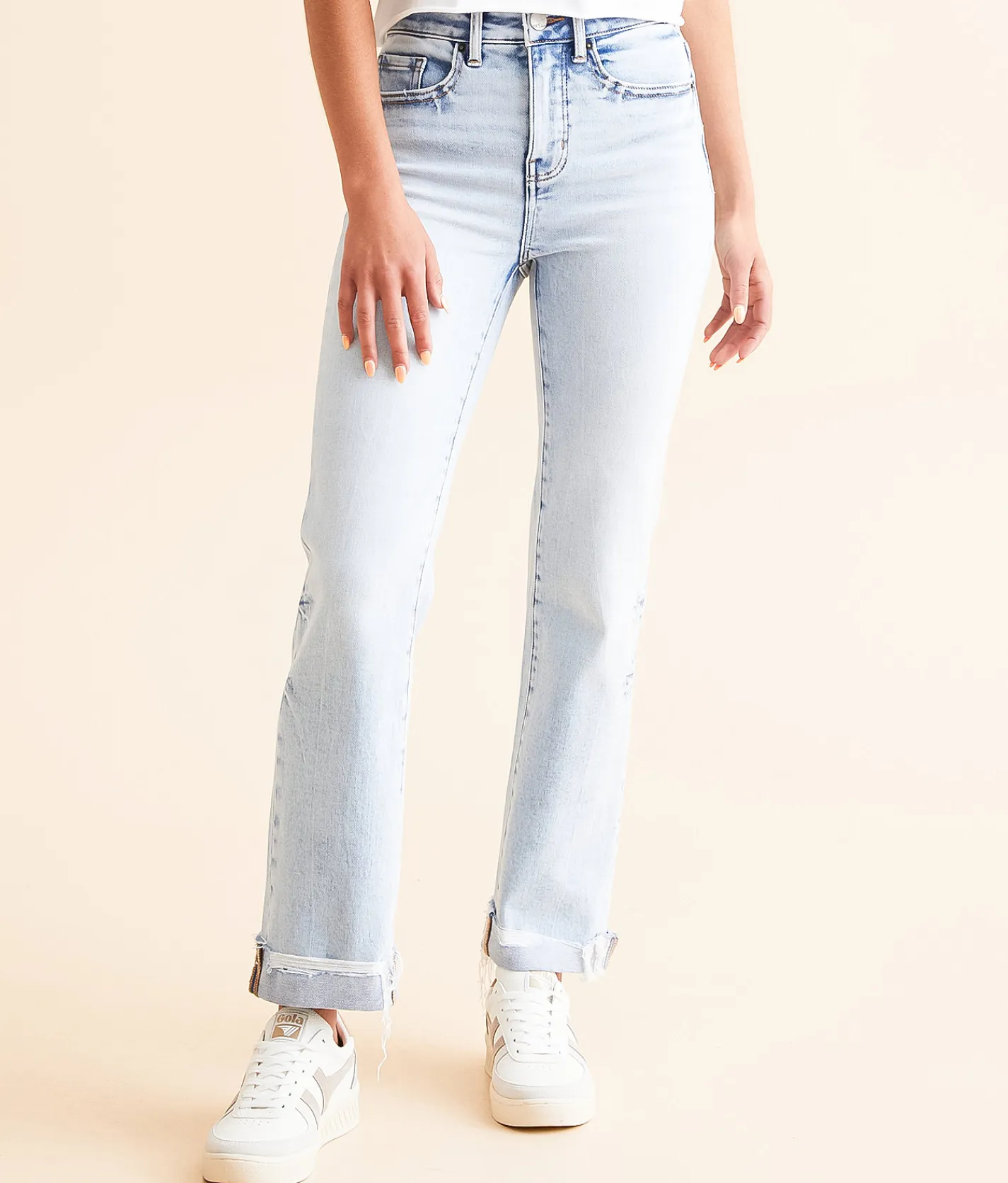 Jeans|Bottoms | BKE Billie Cropped Straight Stretch Cuffed Jean Rainer 2