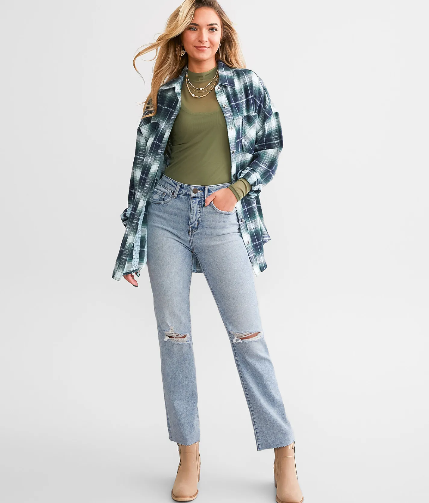BKE Billie Cropped Straight Stretch Jean Dowd Best