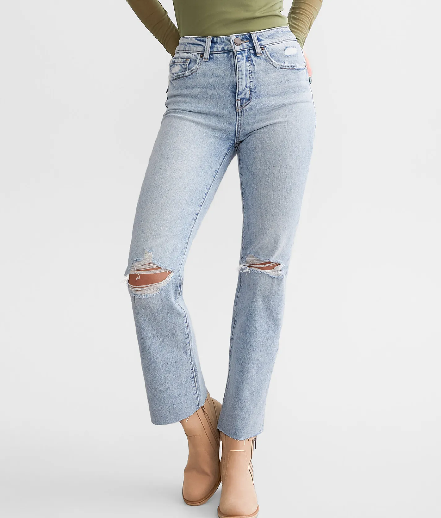 BKE Billie Cropped Straight Stretch Jean Dowd Best