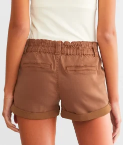 BKE Billie Paperbag Stretch Short Auburn Discount