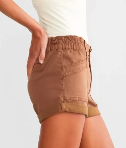BKE Billie Paperbag Stretch Short Auburn Discount