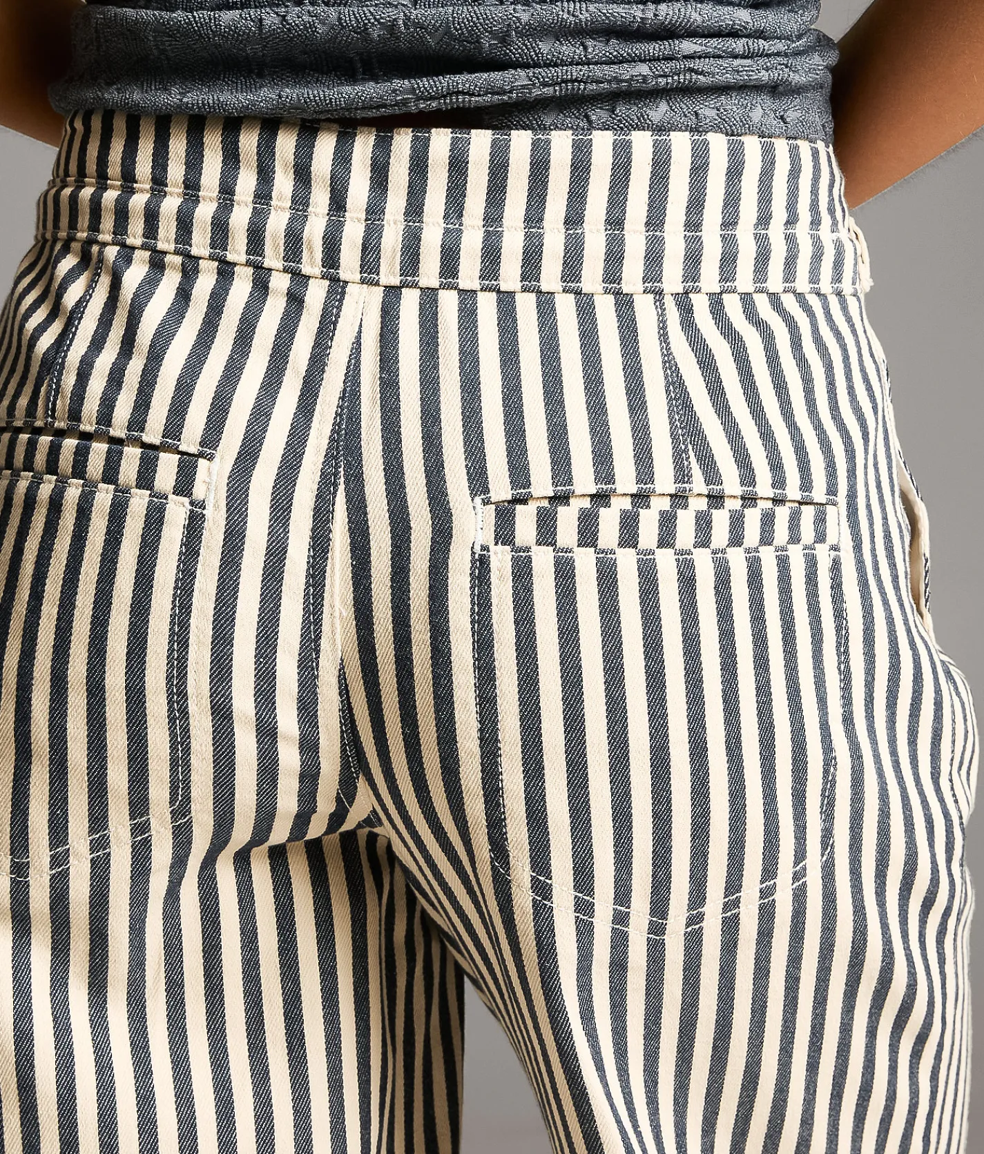Bottoms | BKE Billie Striped Wide Leg Pant Navy Cream Stripe
