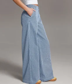 BKE Billie Striped Wide Leg Stretch Pant Railroad Best