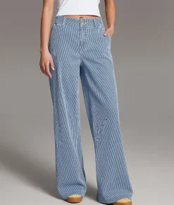 BKE Billie Striped Wide Leg Stretch Pant Railroad Best