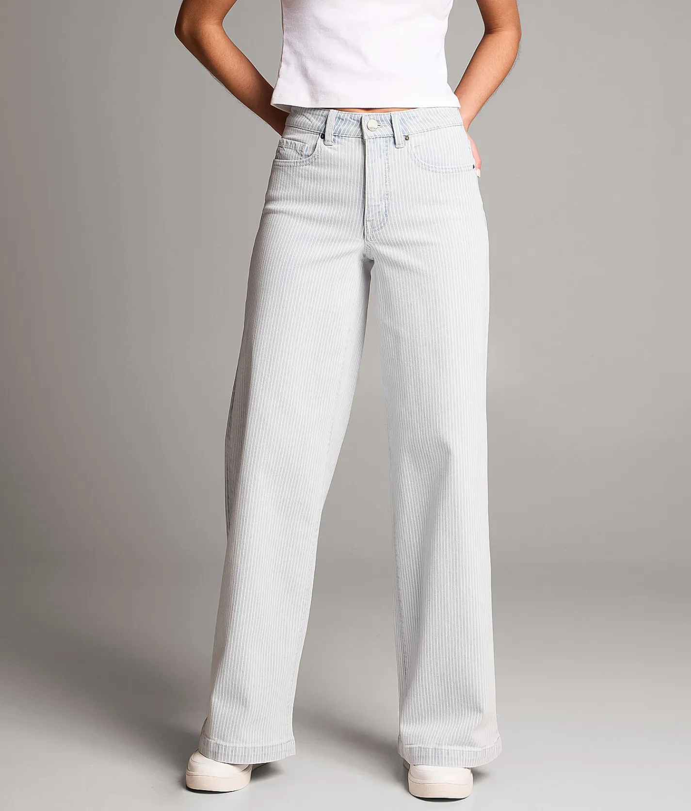 BKE Billie Ultra Wide Leg Striped Stretch Jean Pinstripe Best