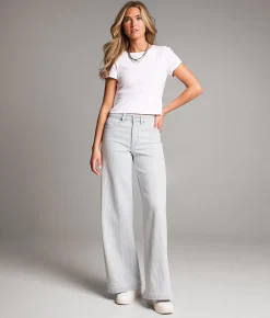 BKE Billie Ultra Wide Leg Striped Stretch Jean Pinstripe Best