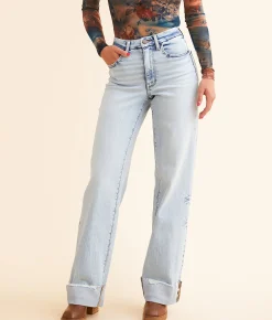 BKE Billie Wide Leg Cuffed Stretch Jean Rainer 3 New