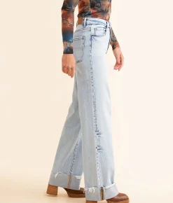 BKE Billie Wide Leg Cuffed Stretch Jean Rainer 3 New