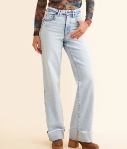 Jeans|Bottoms | BKE Billie Wide Leg Cuffed Stretch Jean Rainer 3