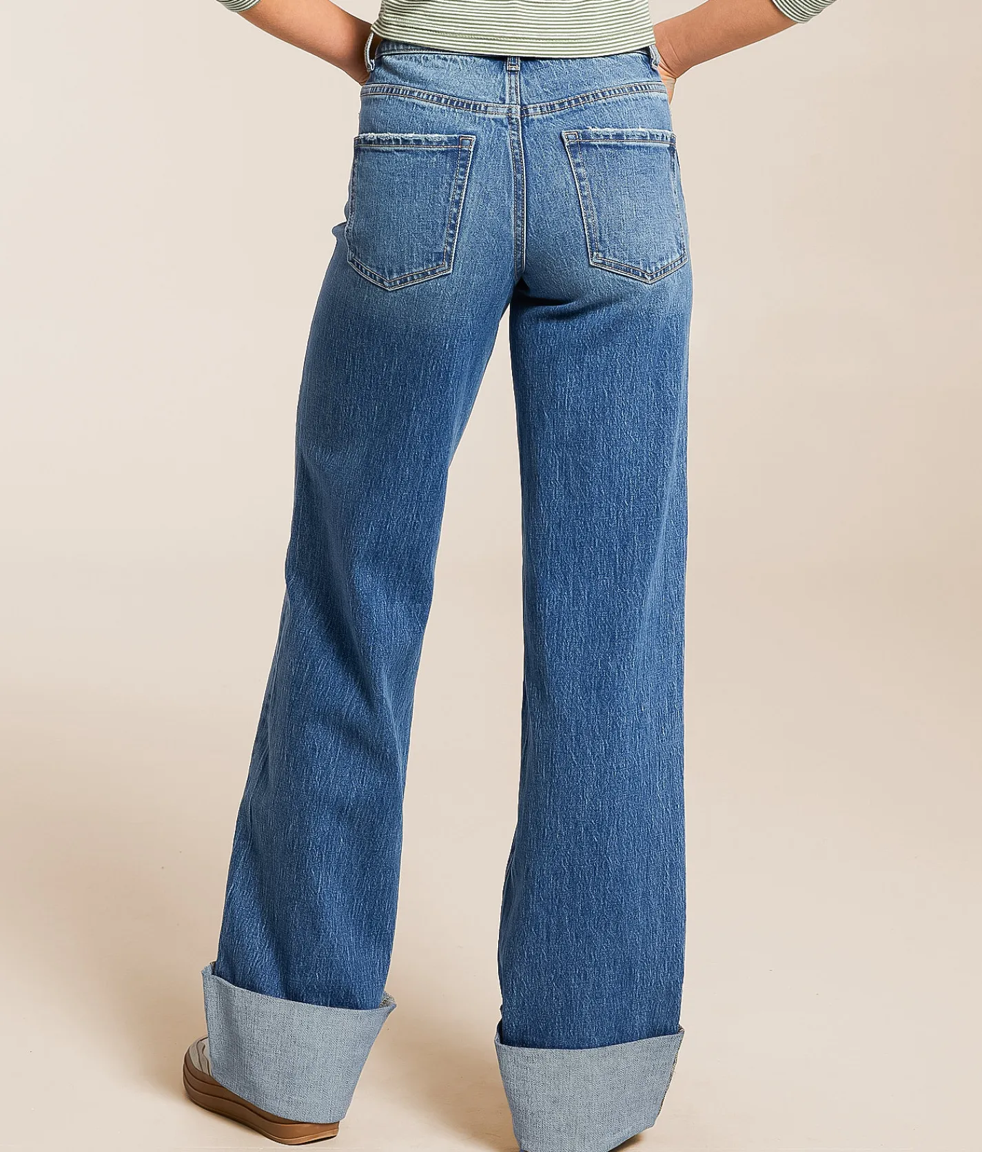 BKE Billie Wide Leg Stretch Cuffed Jean Collett Clearance