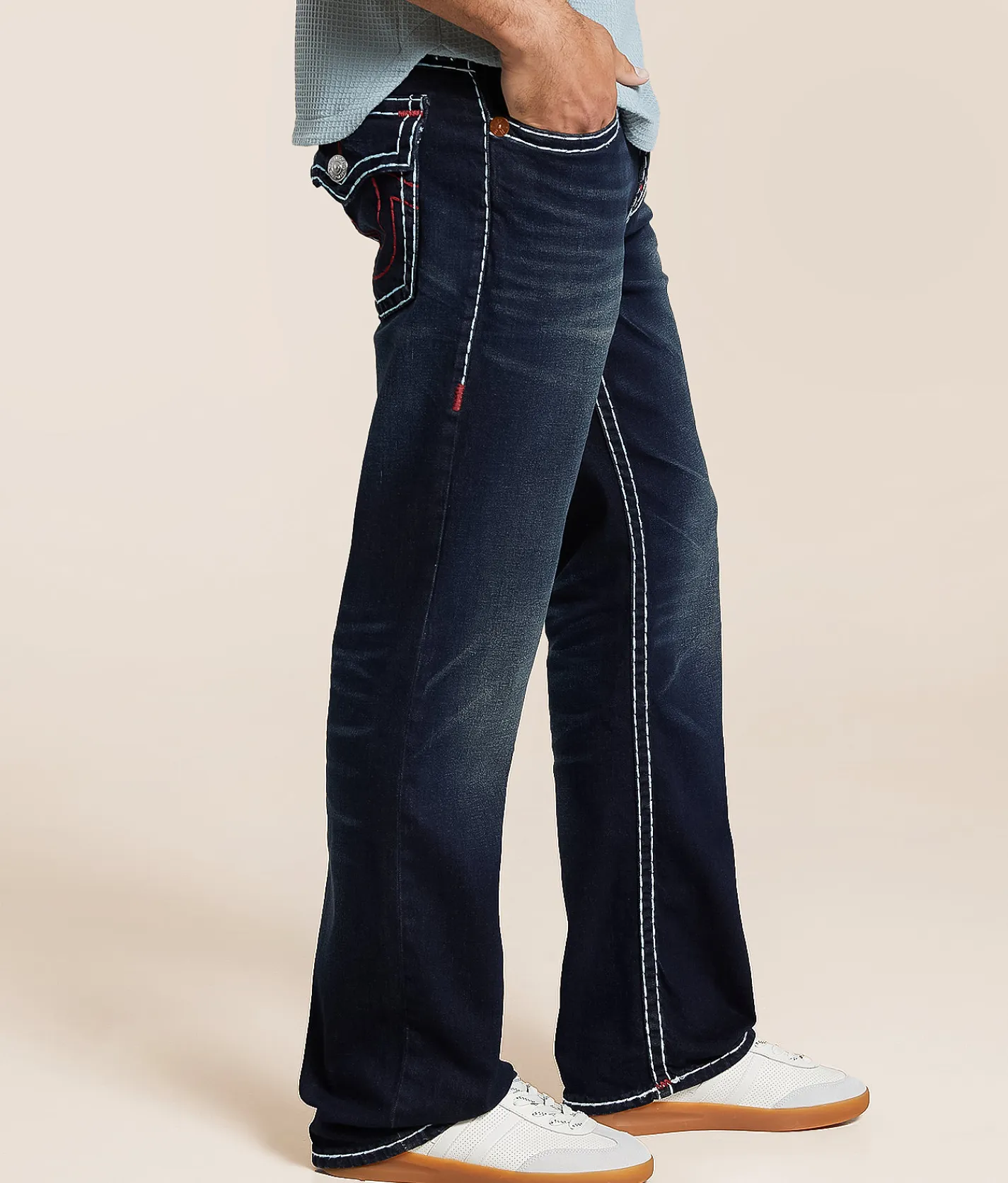 True Religion Billy Relaxed Boot Stretch Jean Midnight Serenade Dark Sale