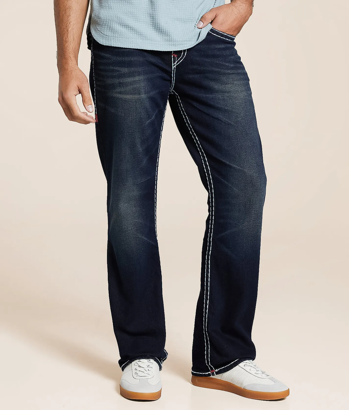 True Religion Billy Relaxed Boot Stretch Jean Midnight Serenade Dark Sale