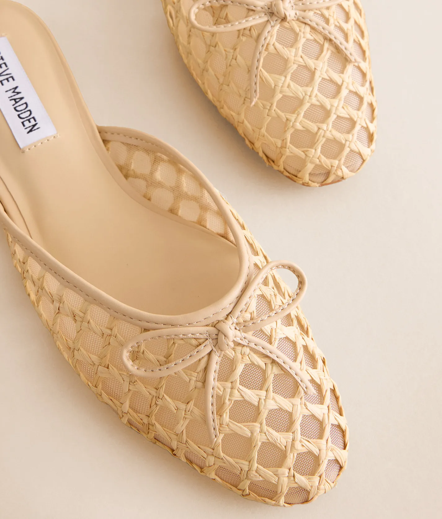 Steve Madden Birdee Mule Shoe Tan Raffia Hot