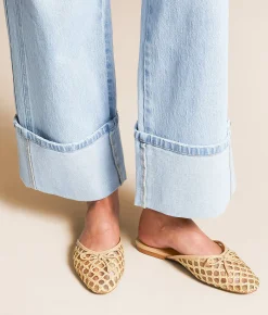 Steve Madden Birdee Mule Shoe Tan Raffia Hot