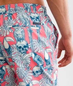 Bottoms|Swimwear | Sullen Birds Of Paradise Swim Trunks Multi Colored