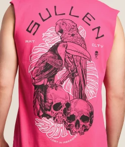Sullen Birds Of Paradise Tank Top Pink Peacock