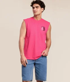Sullen Birds Of Paradise Tank Top Pink Peacock