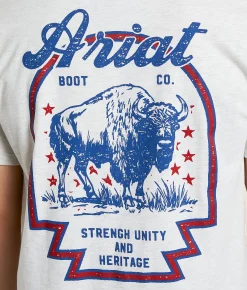 Tops|Graphic T-Shirts | Ariat Bison Archer T-Shirt Oatmeal