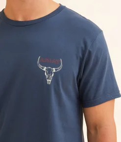 Graphic T-Shirts | Ariat Bison Bureau T-Shirt Blue Dusk