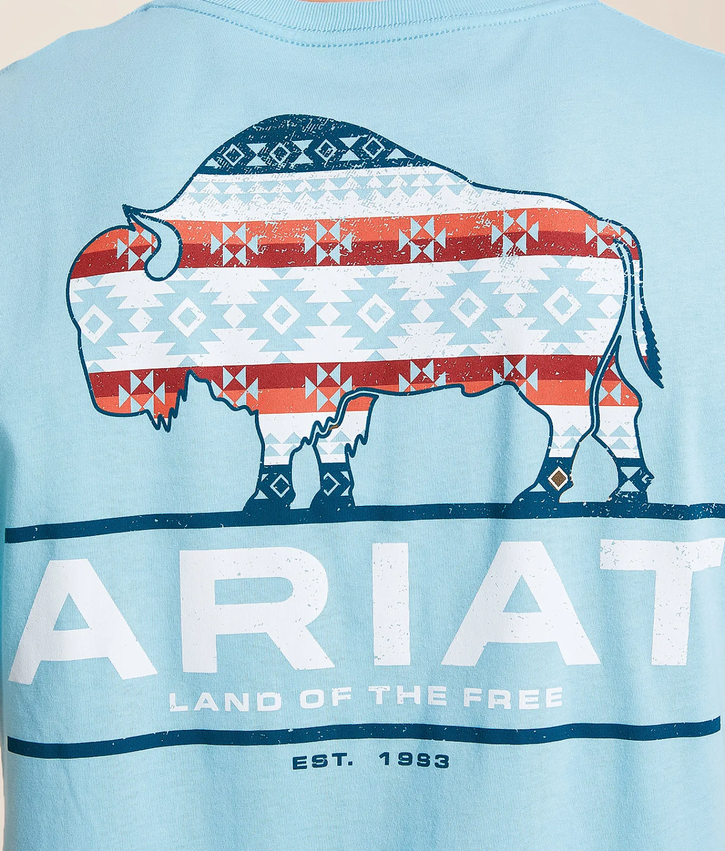 Tops|Graphic T-Shirts | Ariat Bison Southwest Patriot T-Shirt Sea Angel