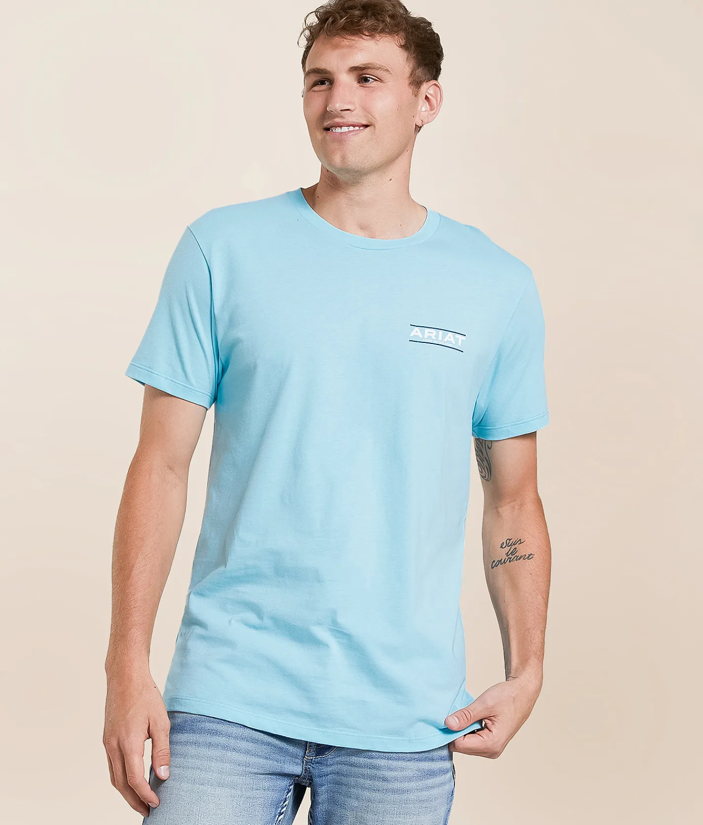 Tops|Graphic T-Shirts | Ariat Bison Southwest Patriot T-Shirt Sea Angel